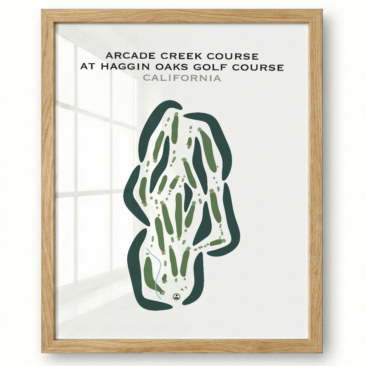 Arcade Creek Course at Haggin Oaks Golf Course, California - Printed Golf Courses
