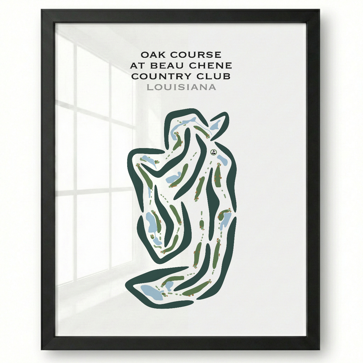 Oak Course at Beau Chene Country Club, Louisiana - Printed Golf Courses