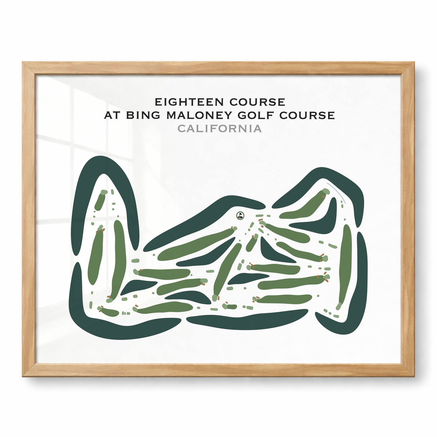 Eighteen Course at Bing Maloney Golf Course, California - Printed Golf Courses