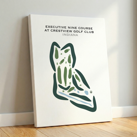 Executive Nine Course at Crestview Golf Club, Indiana - Printed Golf Courses