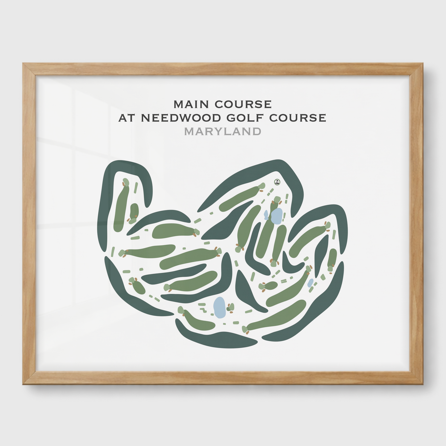 Main Course at Needwood Golf Course, Maryland - Printed Golf Courses