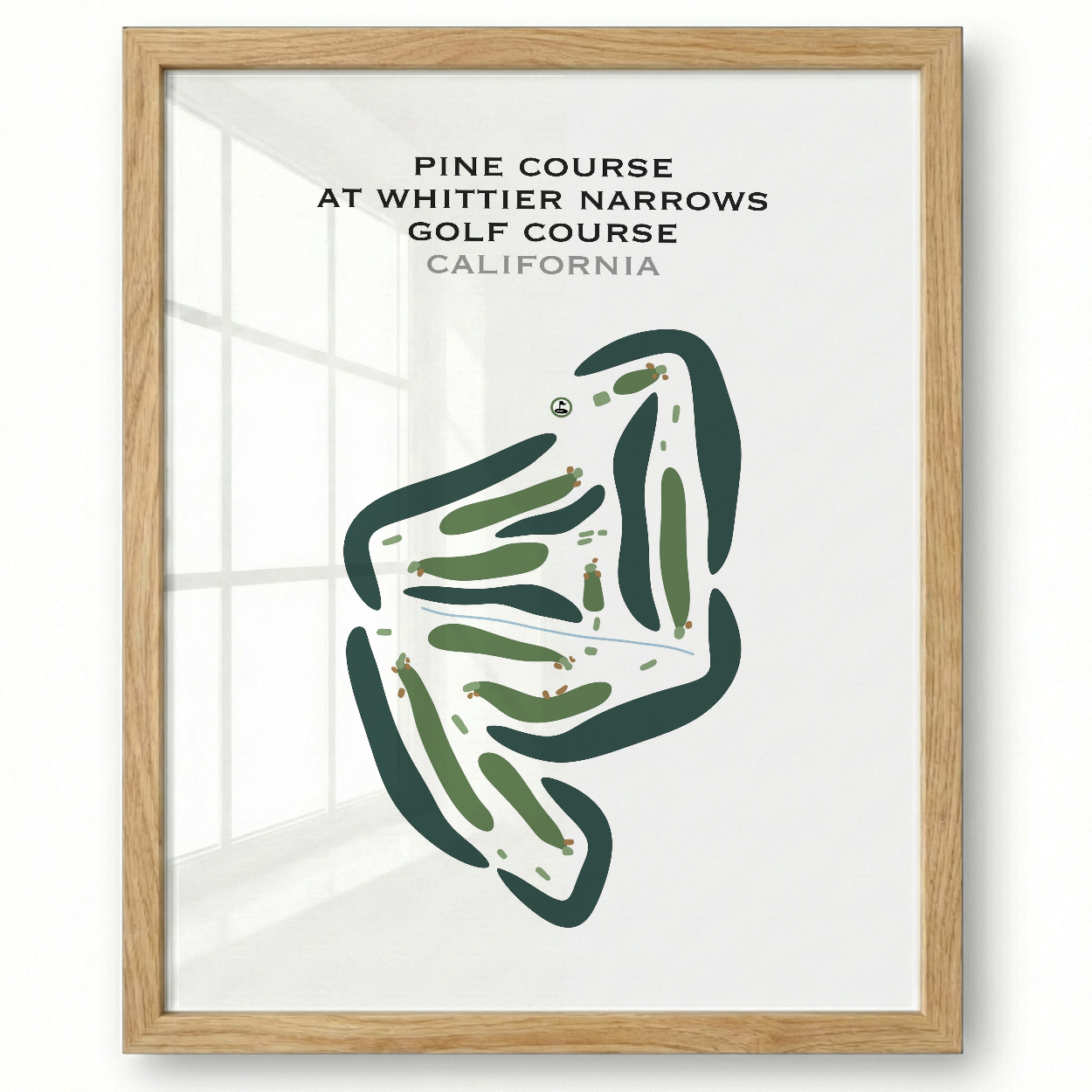 Pine Course at Whittier Narrows Golf Course, California - Printed Golf Courses