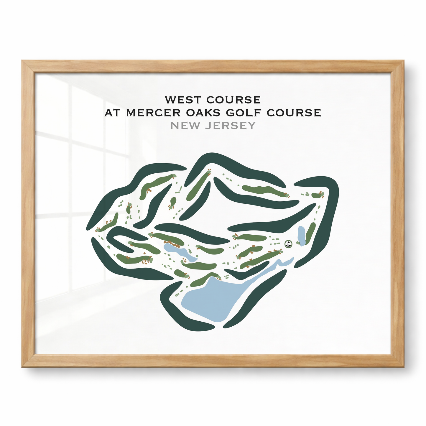 West Course at Mercer Oaks Golf Course, New Jersey - Printed Golf Courses