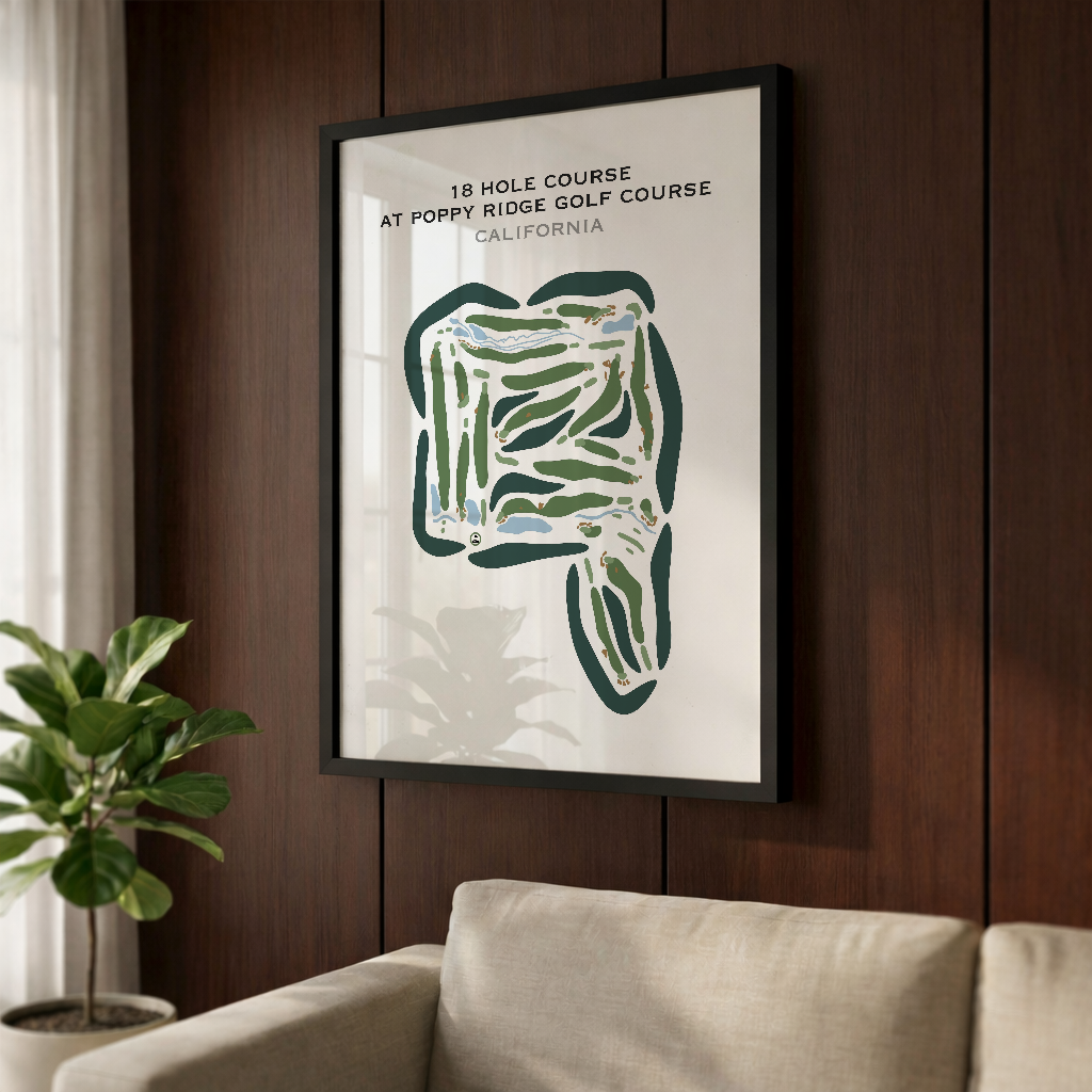 18-Hole Course at The Poppy Ridge Golf Course, California - Printed Golf Courses