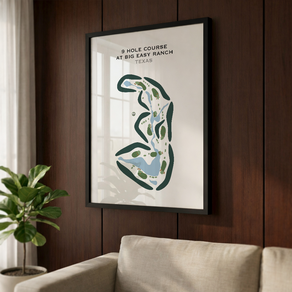 9-Hole Course at Big Easy Ranch, Texas - Printed Golf Courses