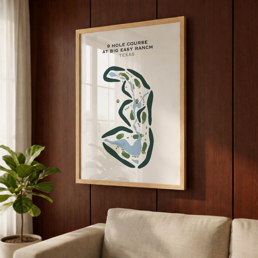 9-Hole Course at Big Easy Ranch, Texas - Printed Golf Courses