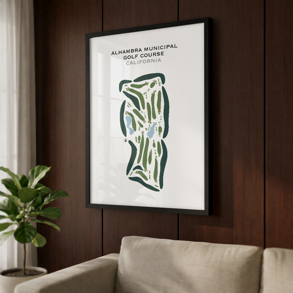 Alhambra Municipal Golf Course, California - Printed Golf Courses