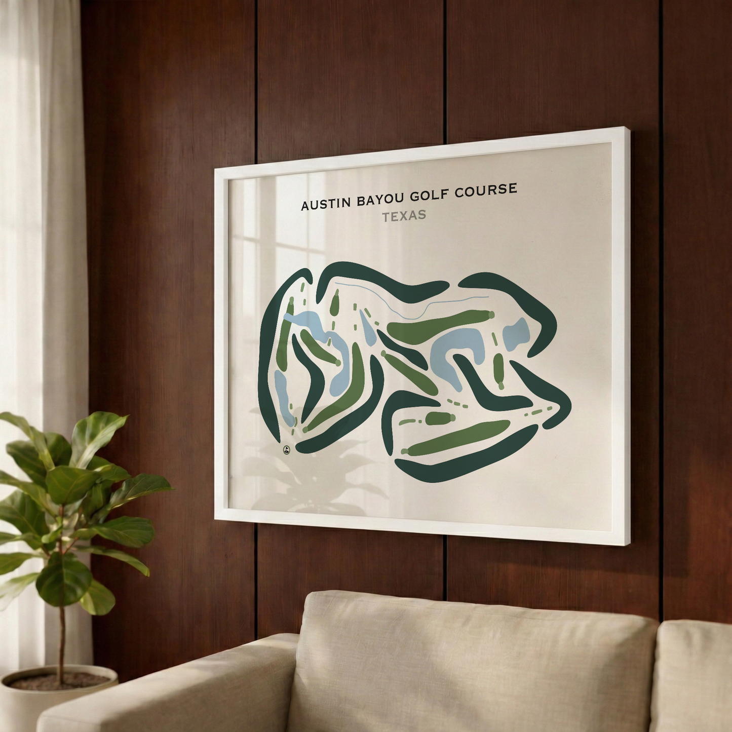Austin Bayou Golf Course, Texas - Printed Golf Courses