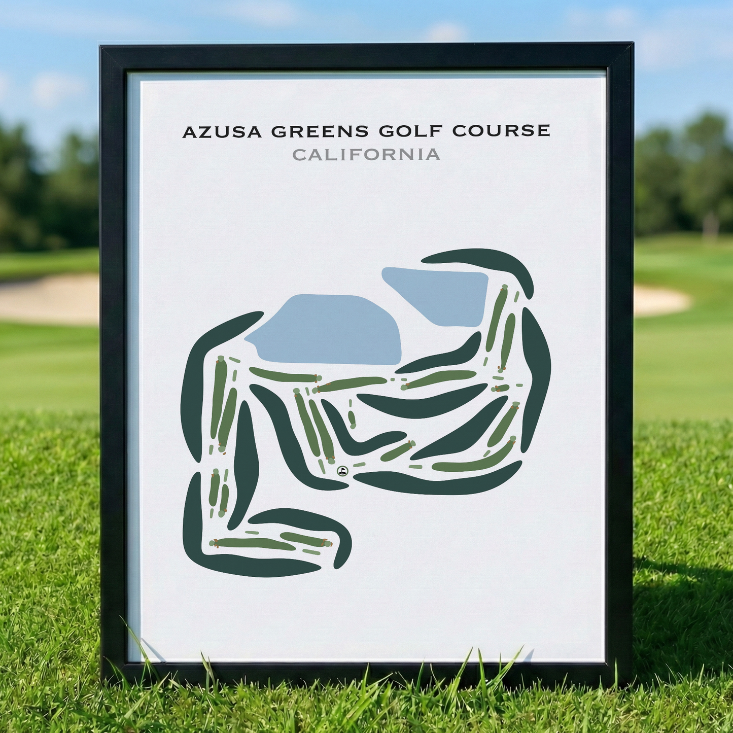 Azusa Greens Golf Course, California - Printed Golf Courses