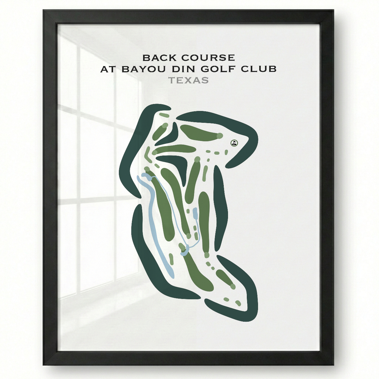 Back Course at Bayou Din Golf Club, Texas - Printed Golf Courses