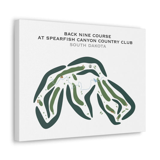 Back Nine Course at Spearfish Canyon Country Club, South Dakota - Printed Golf Courses