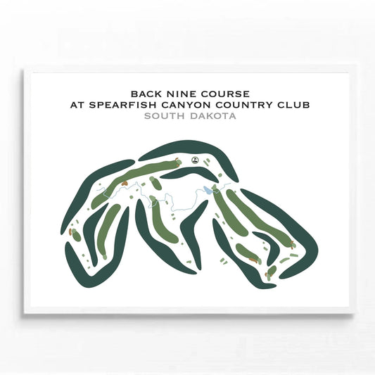 Back Nine Course at Spearfish Canyon Country Club, South Dakota - Printed Golf Courses