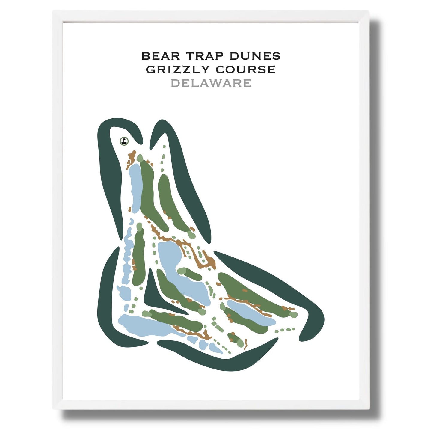Bear Trap Dunes, Grizzly Course, Delaware - Printed Golf Courses
