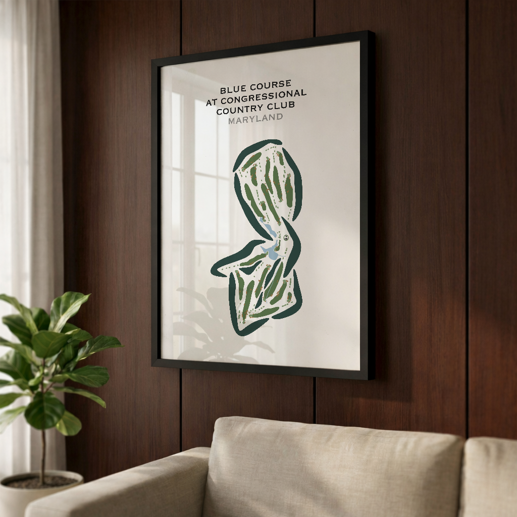 Blue Course at Congressional Country Club, Maryland - Printed Golf Courses