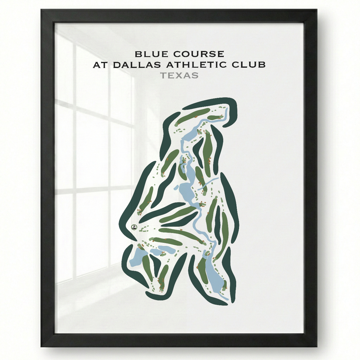 Blue Course at Dallas Athletic Club, Texas - Printed Golf Courses