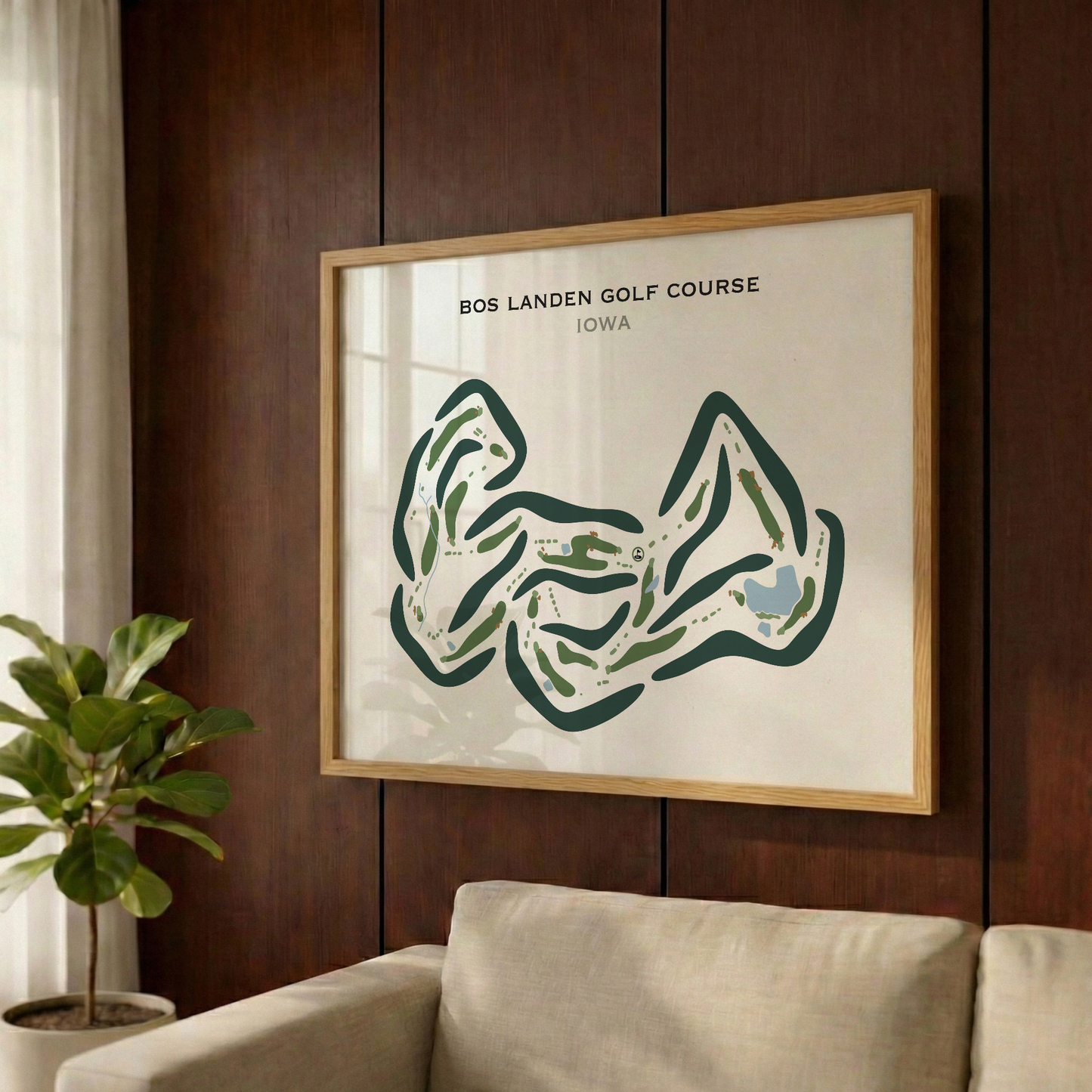 Bos Landen Golf Course, Iowa - Printed Golf Courses
