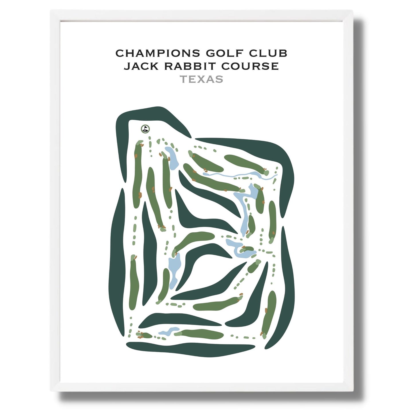 Champions Golf Club - Jack Rabbit Course, Texas - Printed Golf Courses