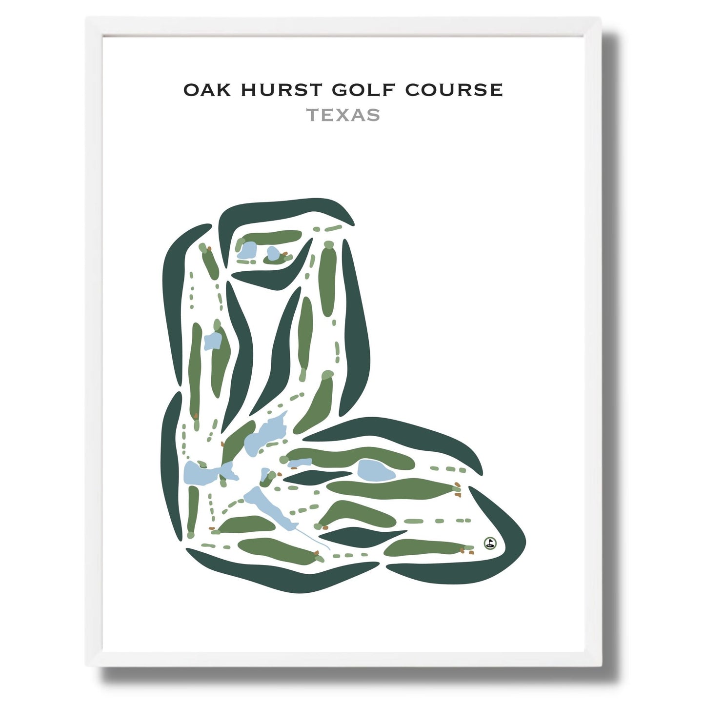 Oak Hurst Golf Course, Texas - Printed Golf Courses