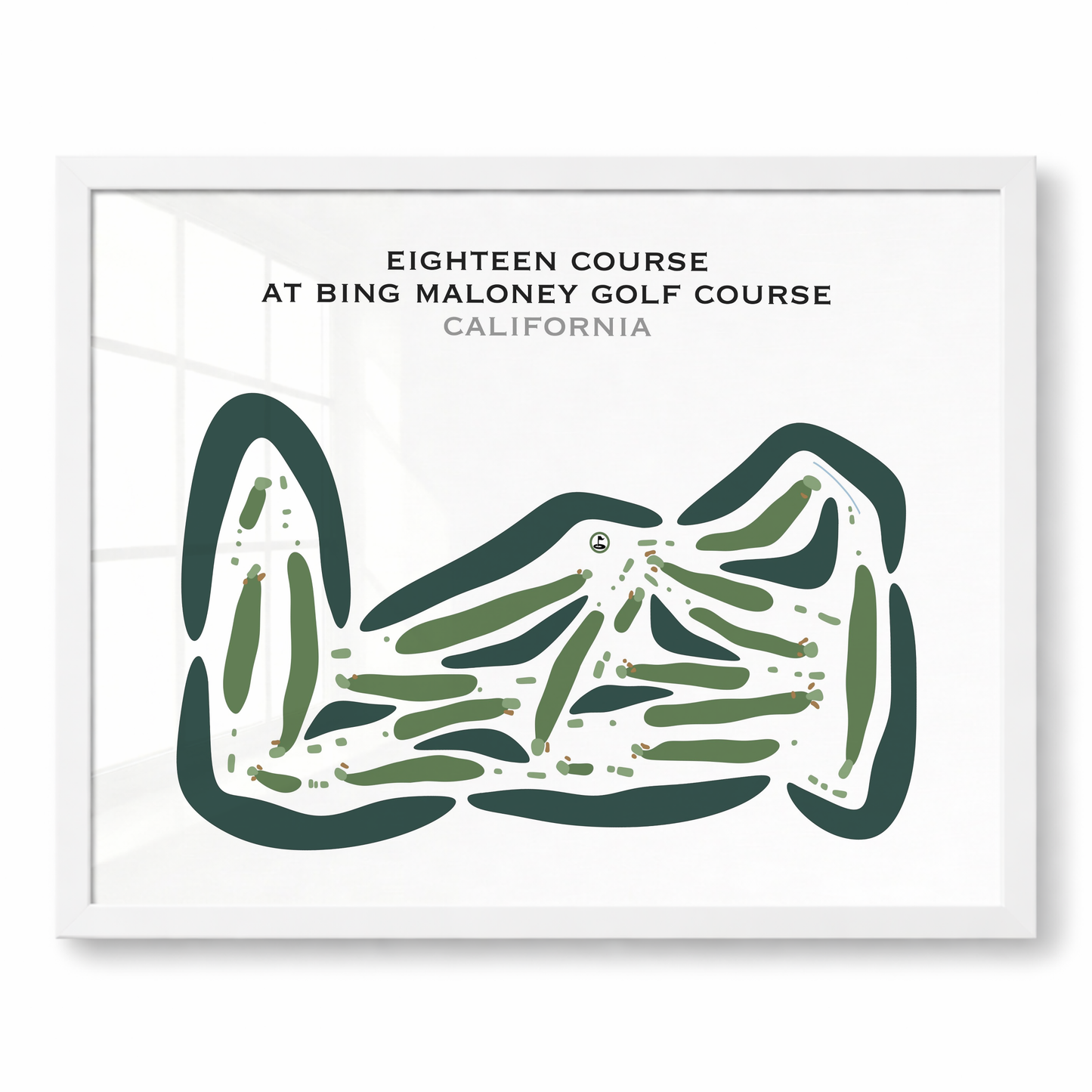 Eighteen Course at Bing Maloney Golf Course, California - Printed Golf Courses