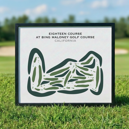 Eighteen Course at Bing Maloney Golf Course, California - Printed Golf Courses