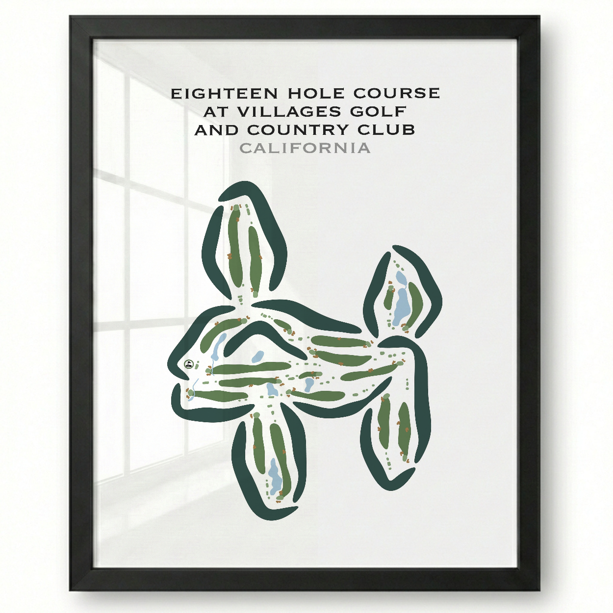 Eighteen Hole Course at Villages Golf & Country Club, California - Printed Golf Courses