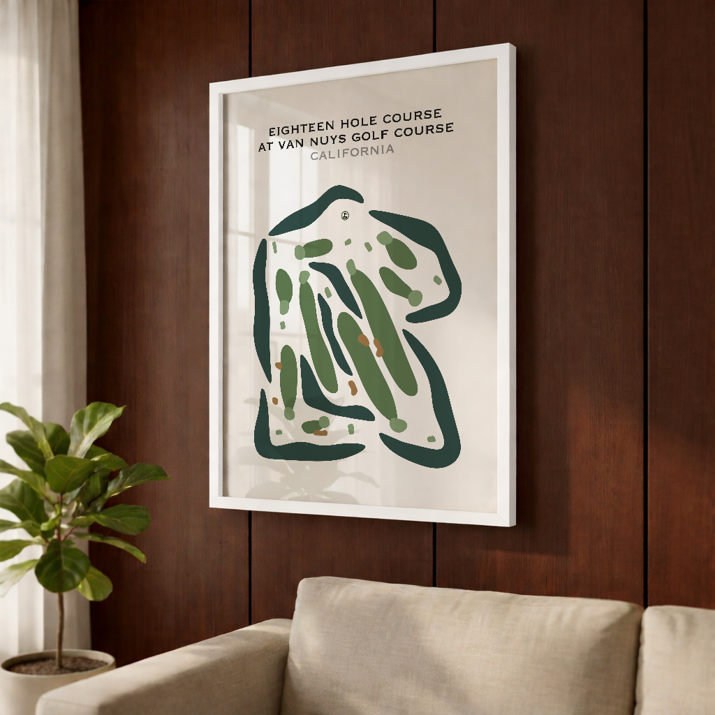 Executive Course at Van Nuys Golf Course, California - Printed Golf Courses
