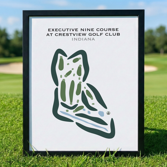 Executive Nine Course at Crestview Golf Club, Indiana - Printed Golf Courses