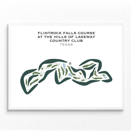 Flintrock Falls Course at The Hills of Lakeway Country Club, Texas - Printed Golf Courses