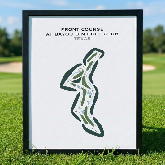 Front Course at Bayou Din Golf Club, Texas - Printed Golf Courses