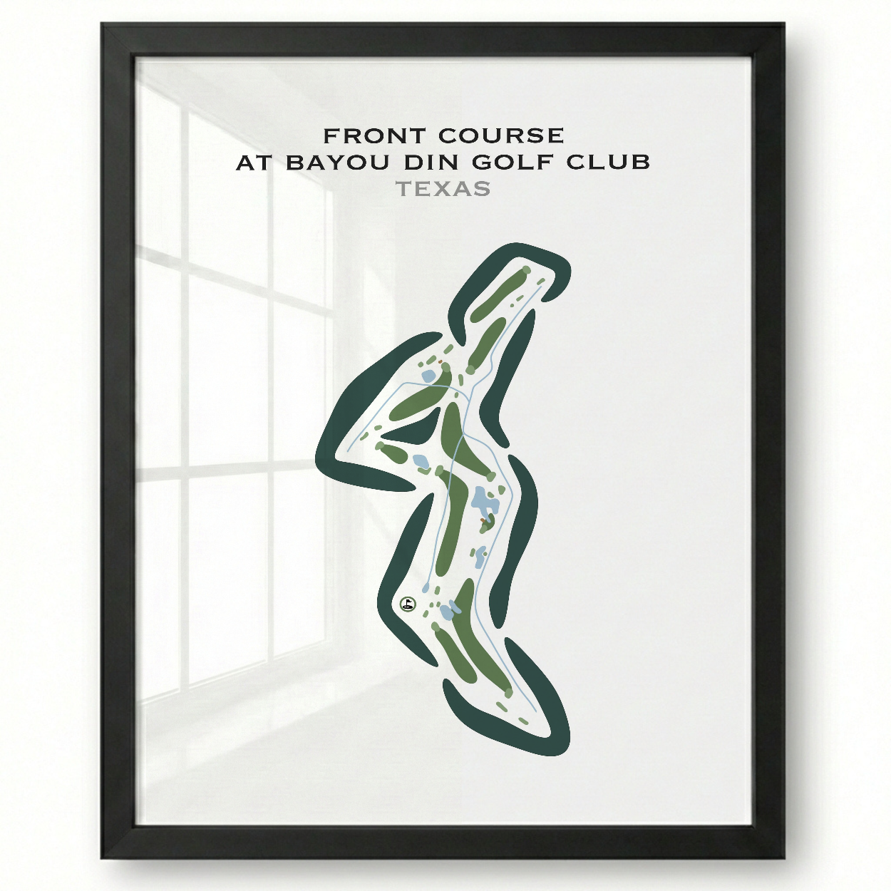 Front Course at Bayou Din Golf Club, Texas - Printed Golf Courses