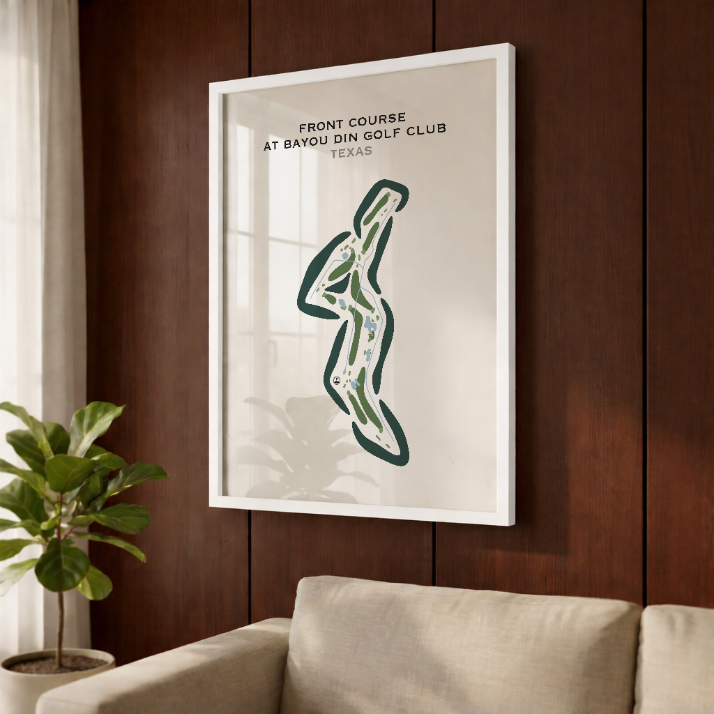 Front Course at Bayou Din Golf Club, Texas - Printed Golf Courses