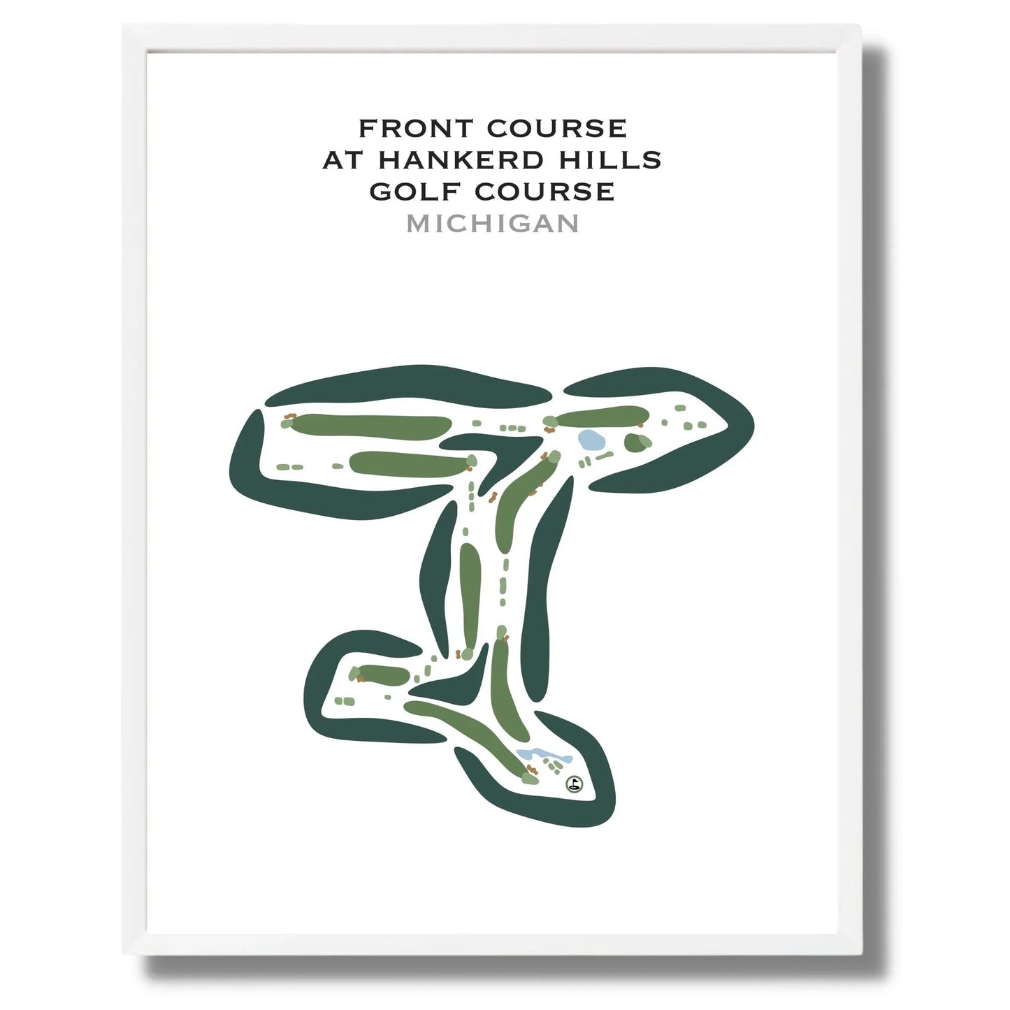 Front Course at Hankerd Hills Golf Course, Michigan - Printed Golf Courses