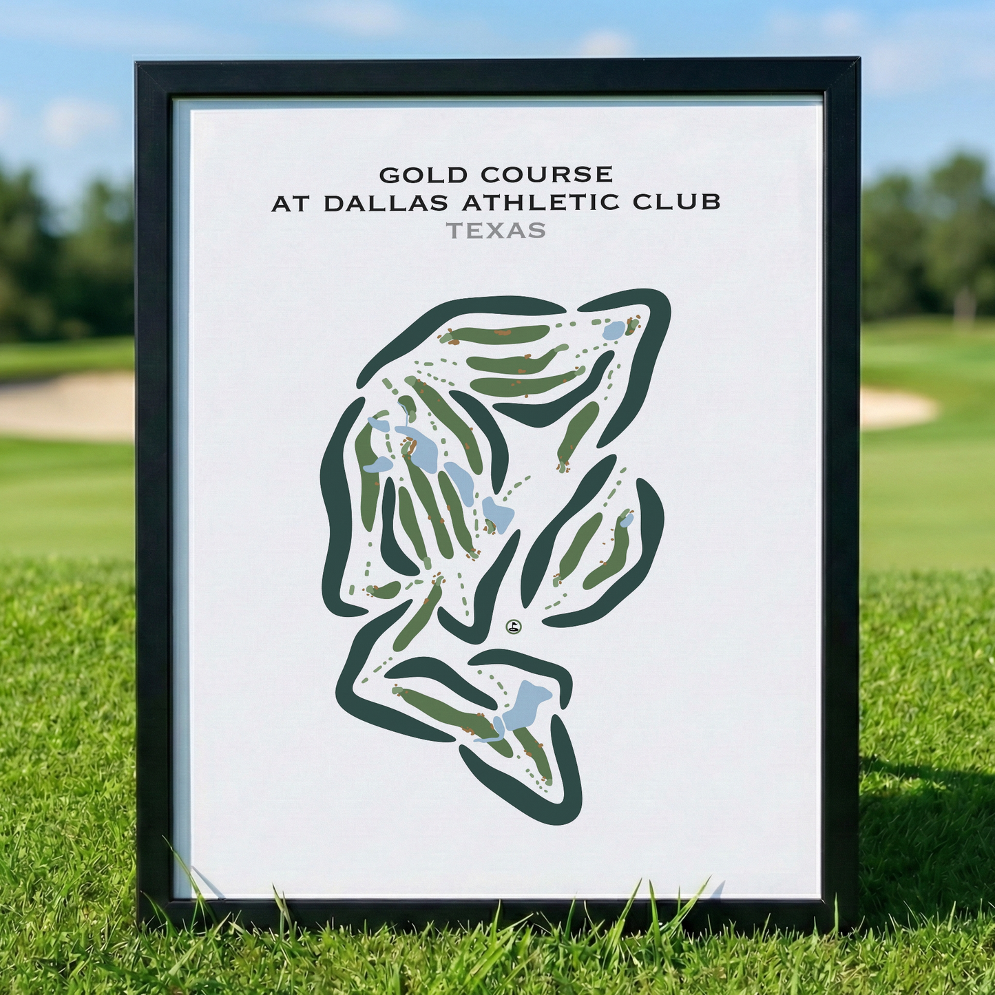 Gold Course at Dallas Athletic Club, Texas - Printed Golf Courses
