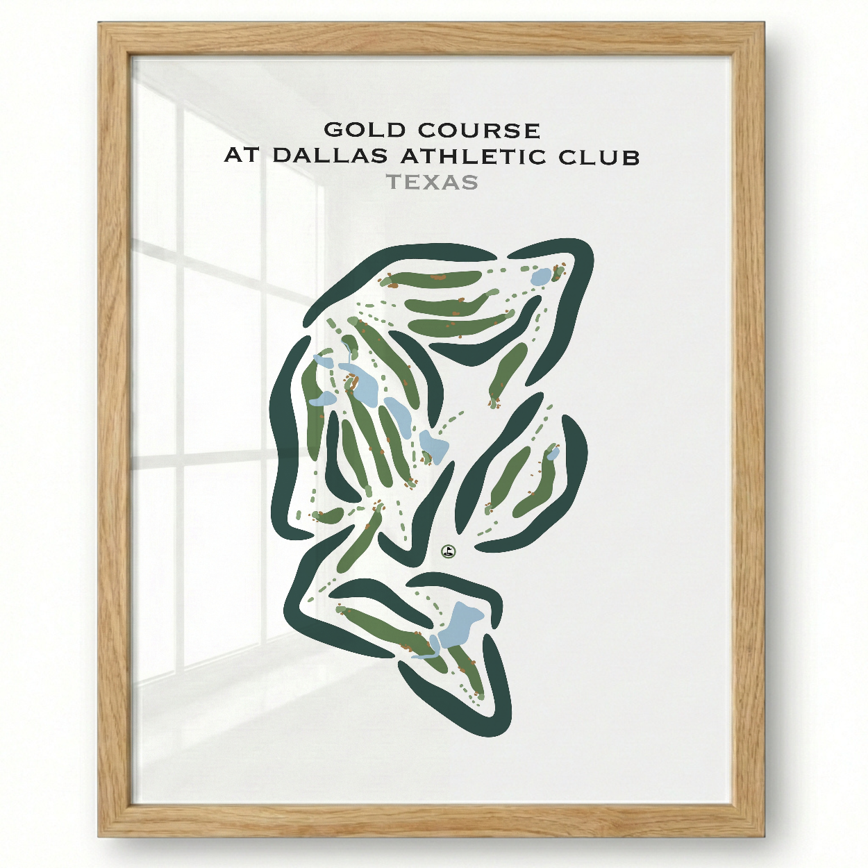 Gold Course at Dallas Athletic Club, Texas - Printed Golf Courses