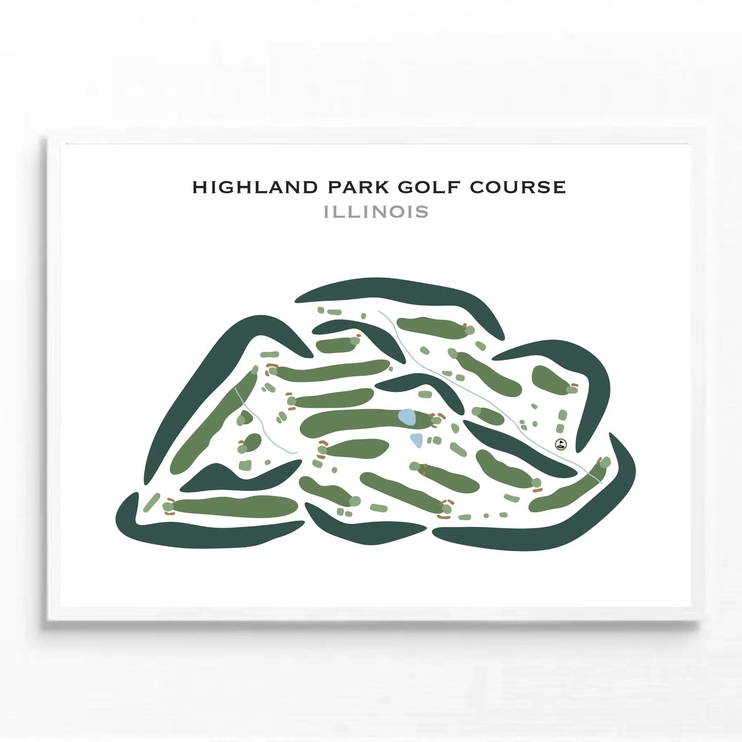 Highland Park Golf Course, Illinois - Printed Golf Courses