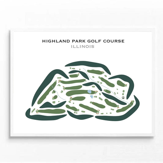 Highland Park Golf Course, Illinois - Printed Golf Courses