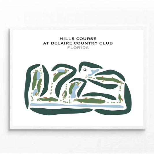 Hills Course at Delaire Country Club, Florida - Printed Golf Courses