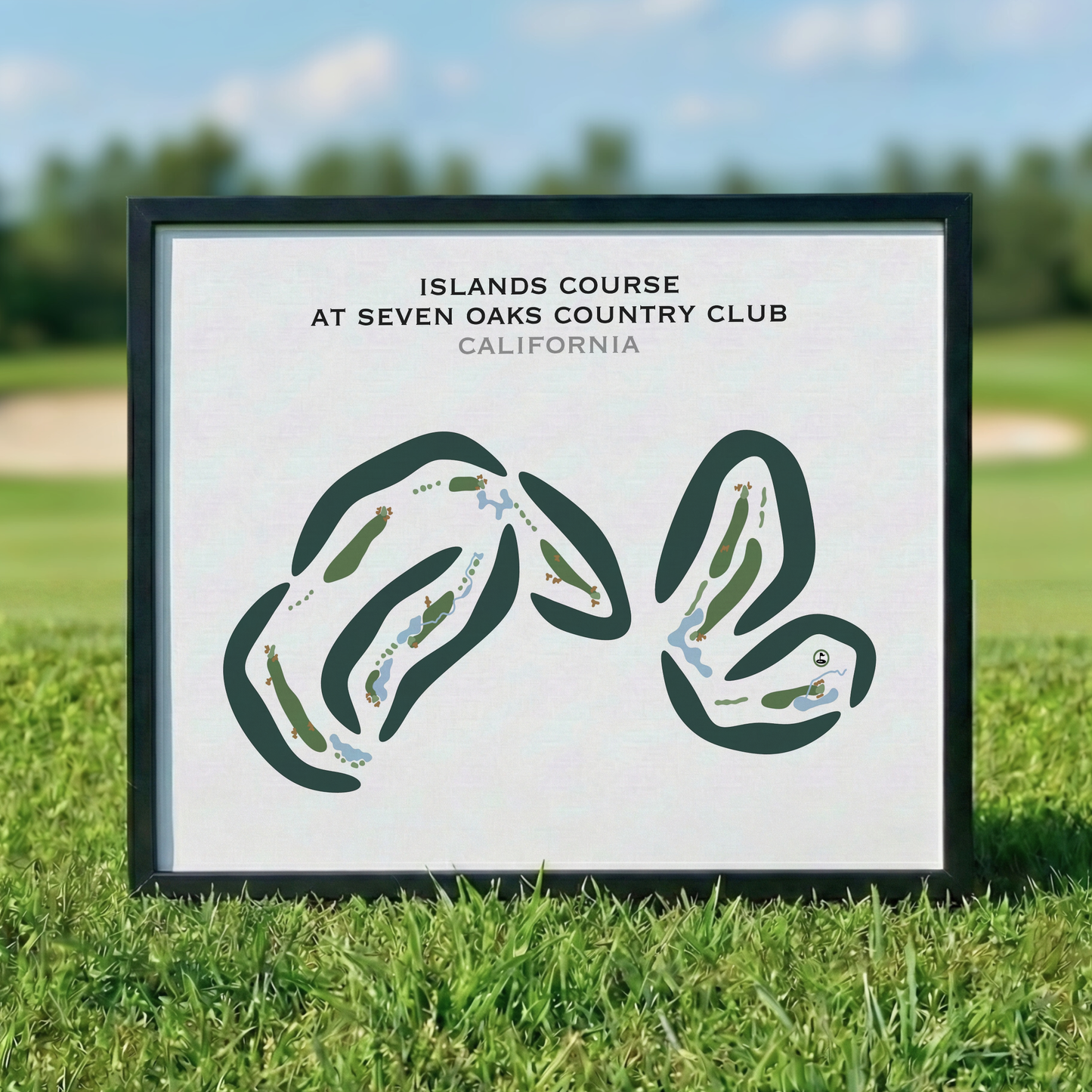 Islands Course at Seven Oaks Country Club, California - Printed Golf Courses