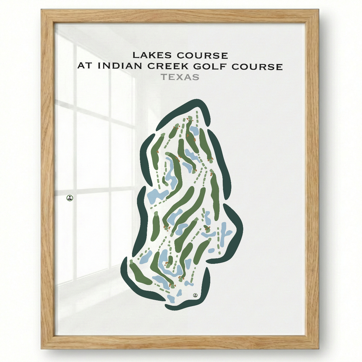 Lakes Course at Indian Creek Golf Course, Texas - Printed Golf Courses