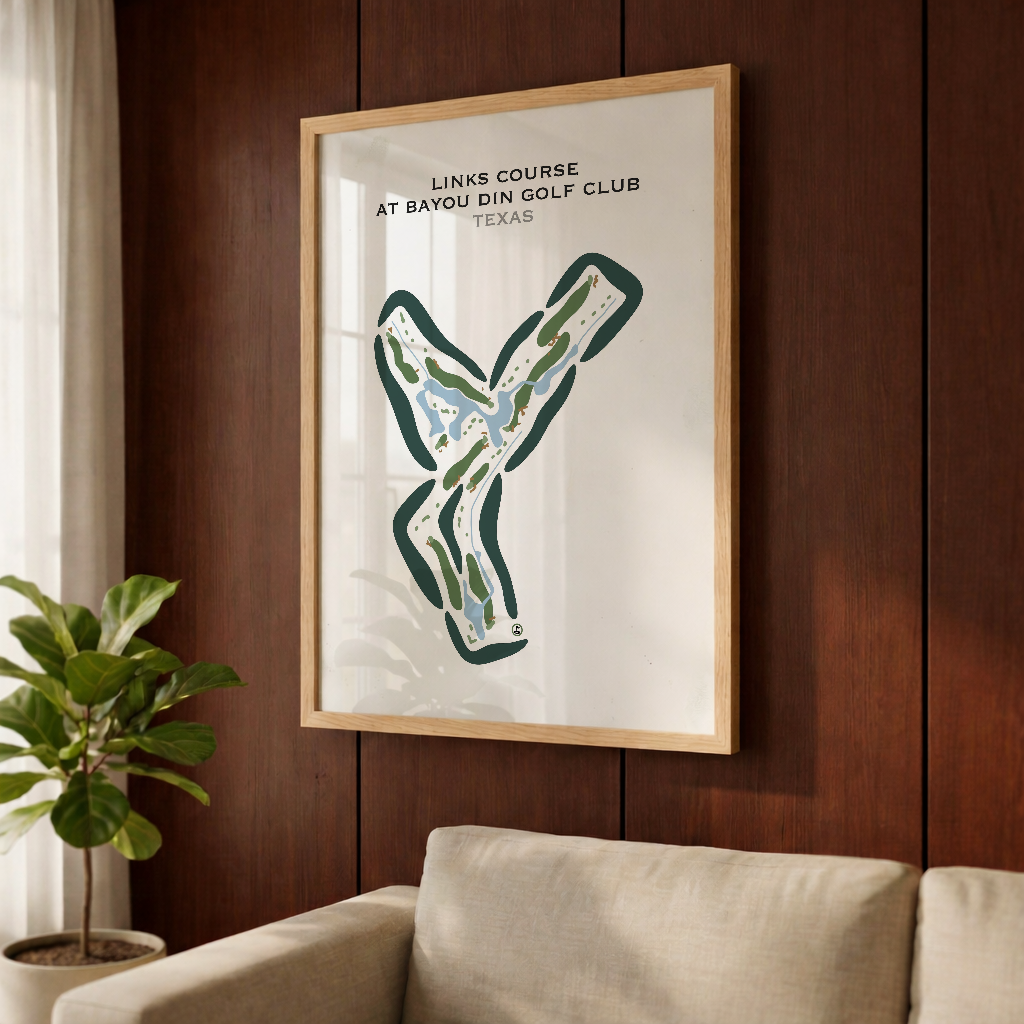 Links Course at Bayou Din Golf Club, Texas - Printed Golf Courses