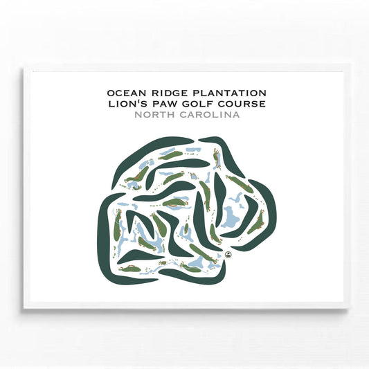 Ocean Ridge Plantation - Lion's Paw Golf Course, North Carolina - Printed Golf Courses