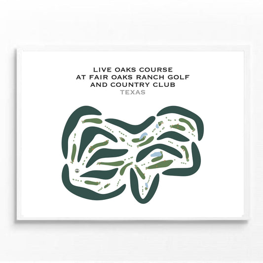 Live Oaks Course at Fair Oaks Ranch Golf and Country Club, Texas - Printed Golf Courses
