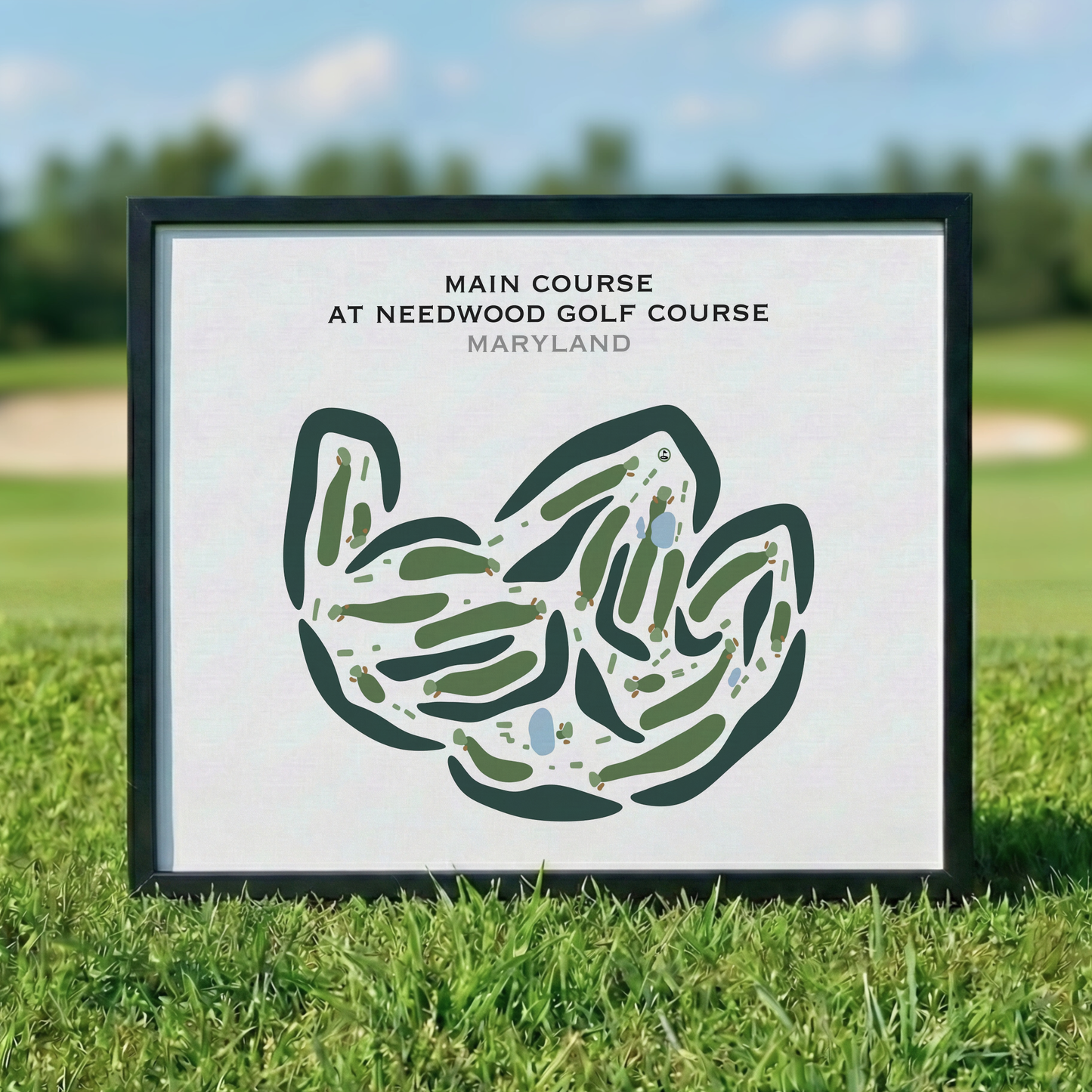 Main Course at Needwood Golf Course, Maryland - Printed Golf Courses