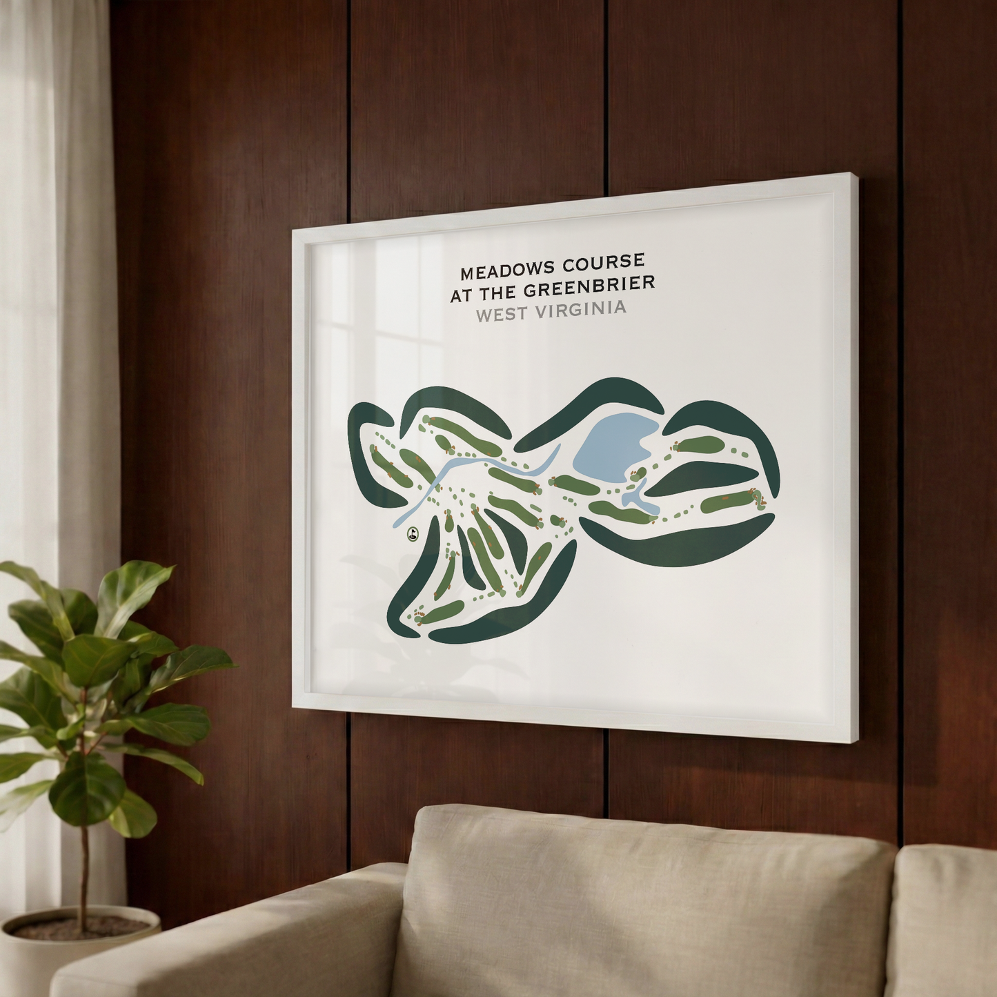 Meadows Course at The Greenbrier, West Virginia - Printed Golf Courses