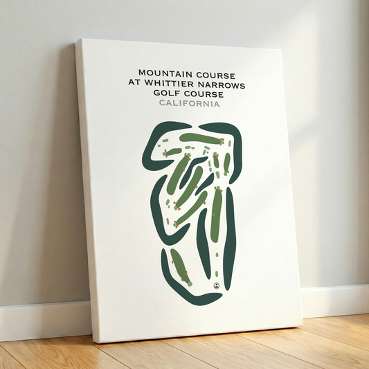 Mountain Course at Whittier Narrows Golf Course, California - Printed Golf Courses