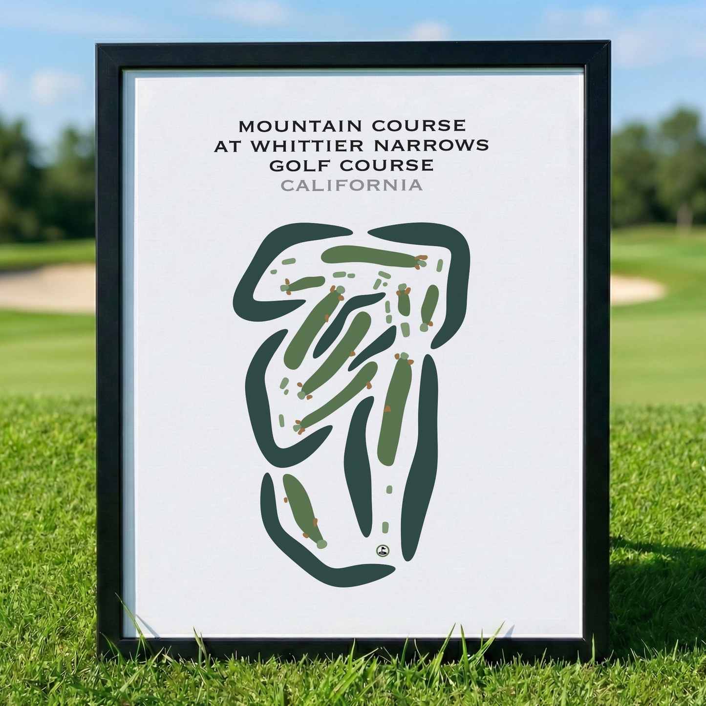 Mountain Course at Whittier Narrows Golf Course, California - Printed Golf Courses