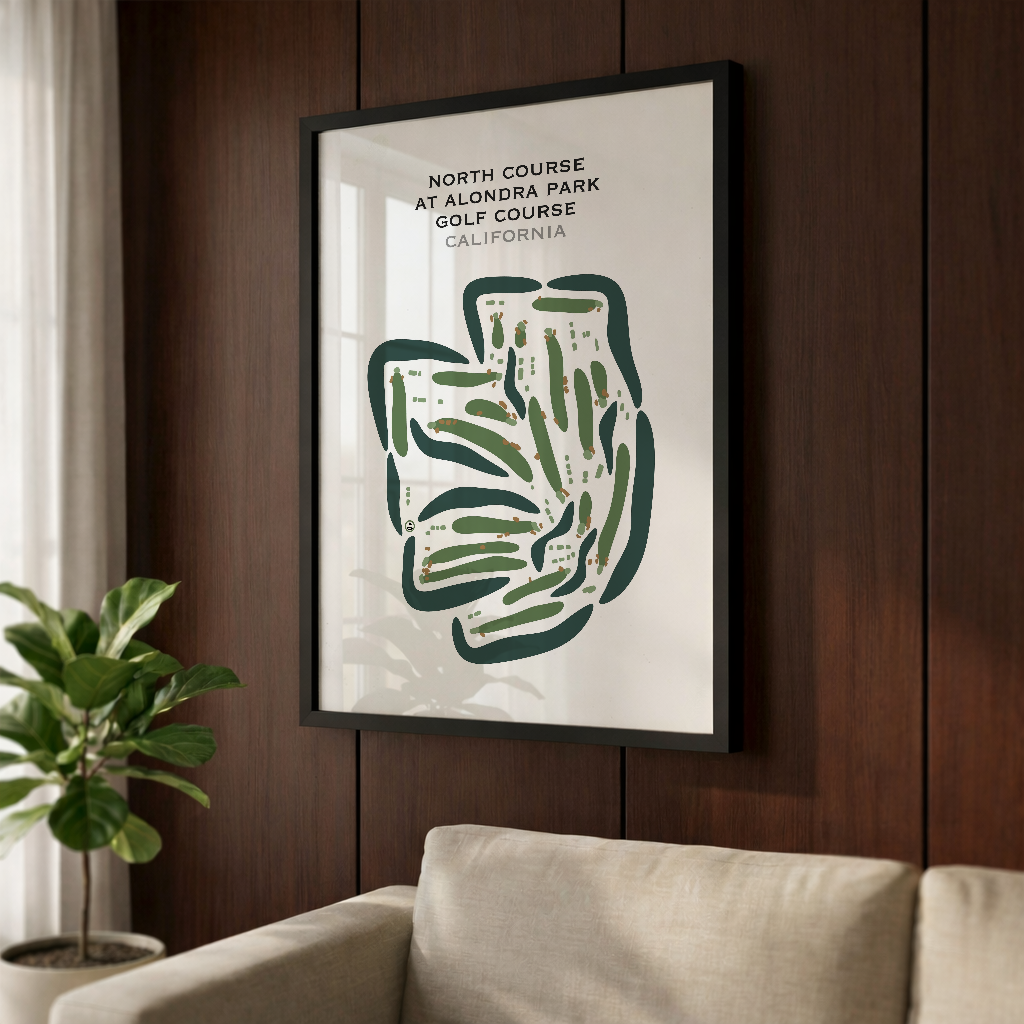 North at Alondra Park Golf Course, California - Printed Golf Courses