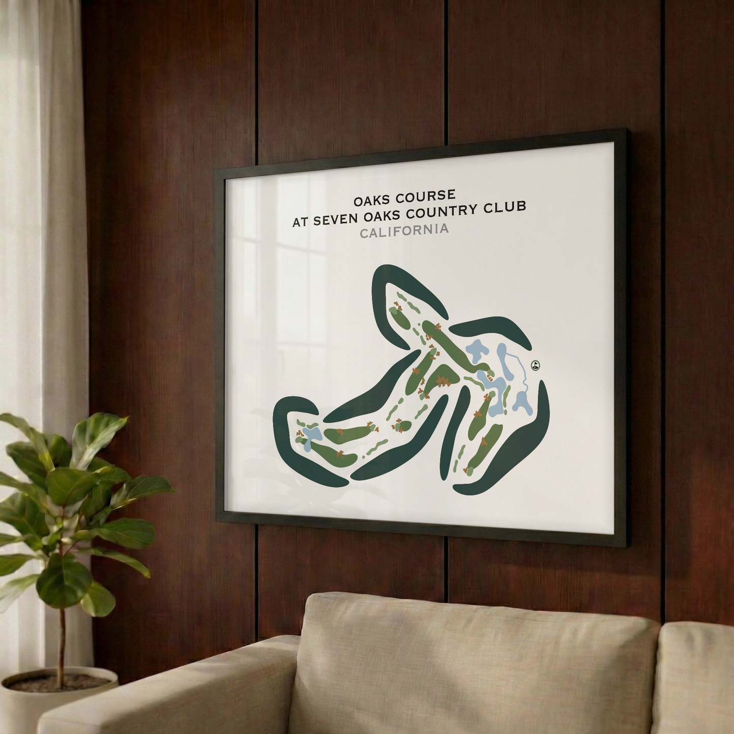 Oaks Course at Seven Oaks Country Club, California - Printed Golf Courses