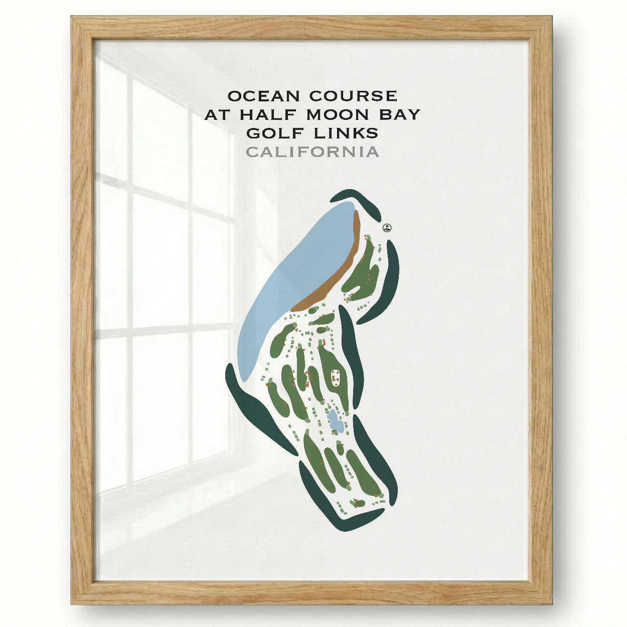 Ocean Course at Half Moon Bay Golf Links, California - Printed Golf Courses