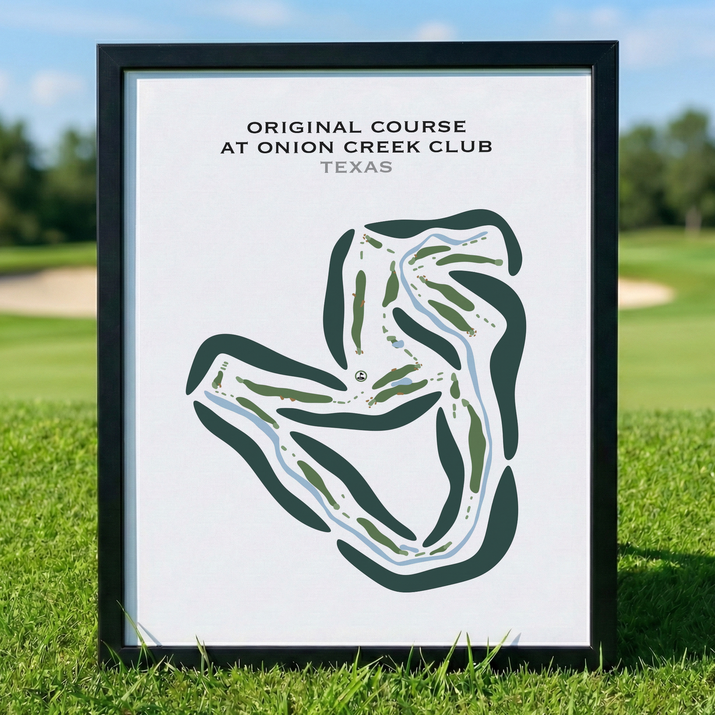 Original Course at Onion Creek Club, Texas - Printed Golf Courses